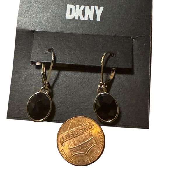 DKNY Black and Gold Drop Earrings - Picture 3 of 3